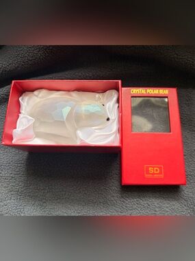 Simon Designs Crystal Polar Bear Figurine/Paper Weight - Iridescent White
